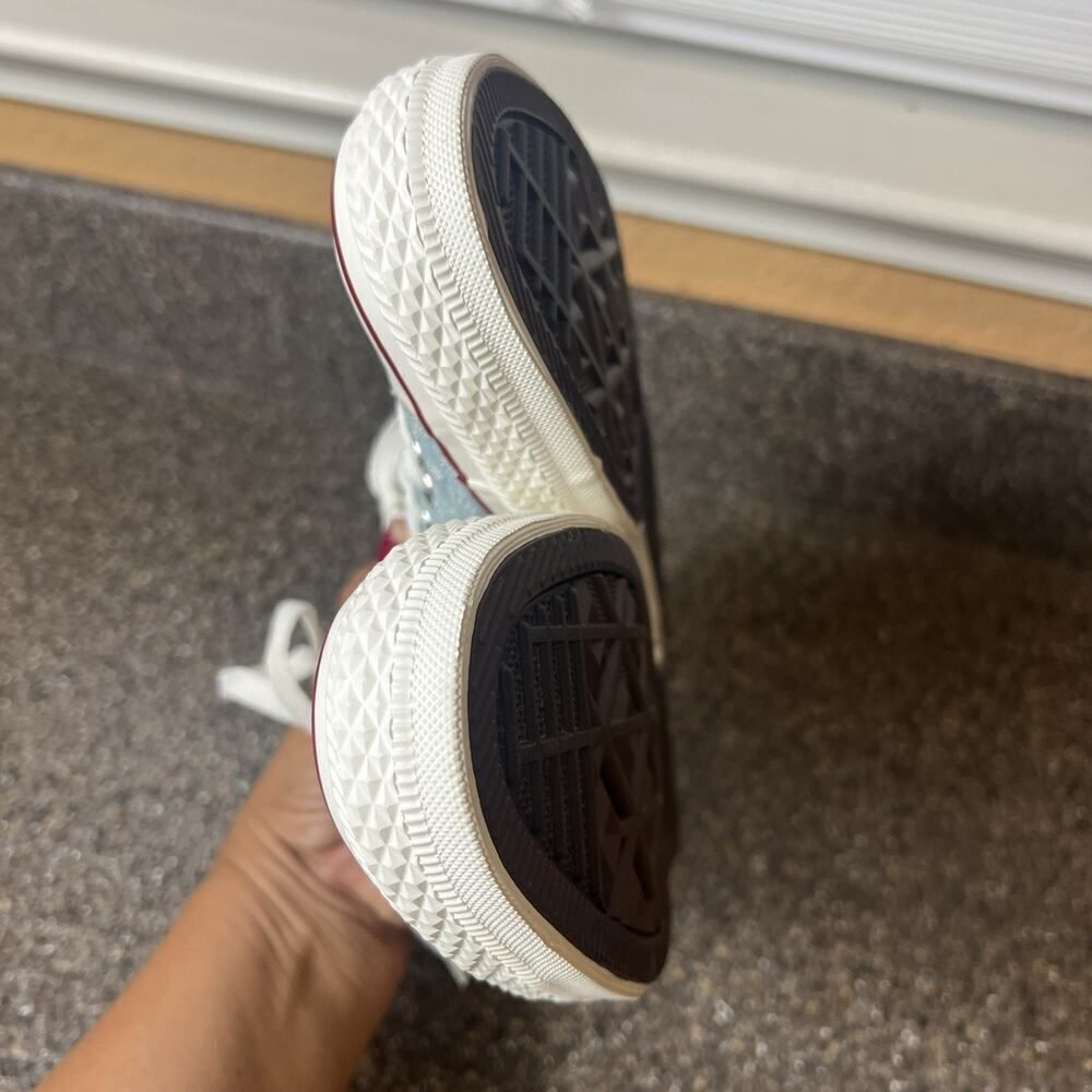 Converse All Star Blue Canvas Shoe Stars Cutout Sneaker Lace Up Womens 8 Low Top - Picture 7 of 11